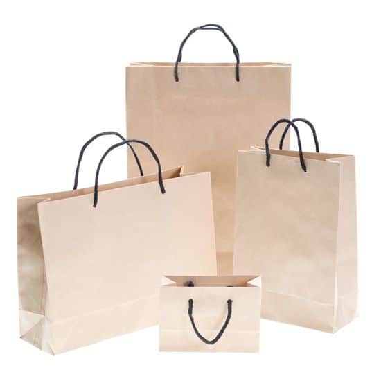Brown Paper Carry Bags with Black Handles