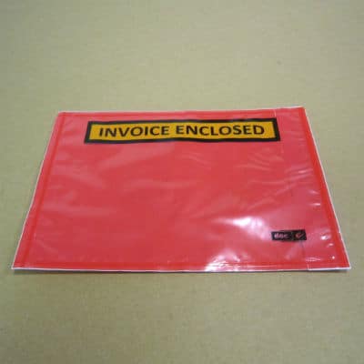 Invoice Enclosed Envelope Red Backed