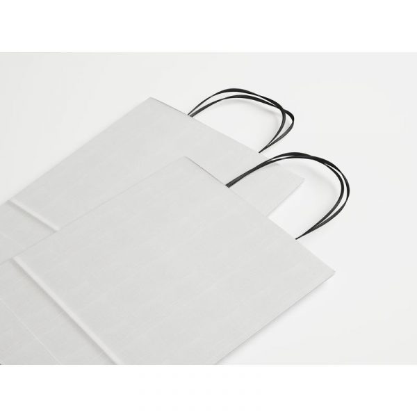 White Paper Carry Bags with Black Handles